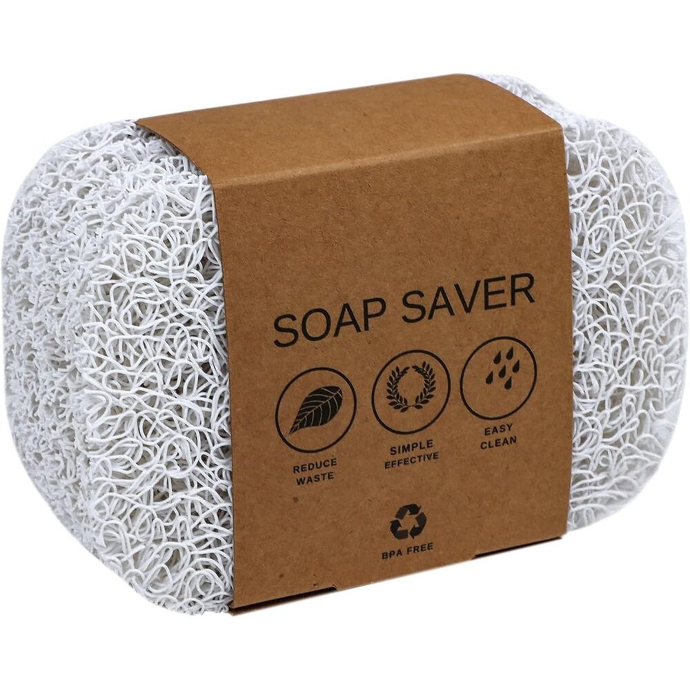 8 Pack White Soap Saver Holder for Bar Soap Draining Lift Pad 2.9" x 4.5" PVC No